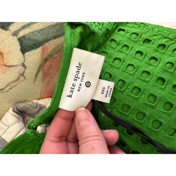 NWT GREEN Kate Spade New York x Target Women's Eyelet Shell Tank Top XXS - Picture 3 of 14